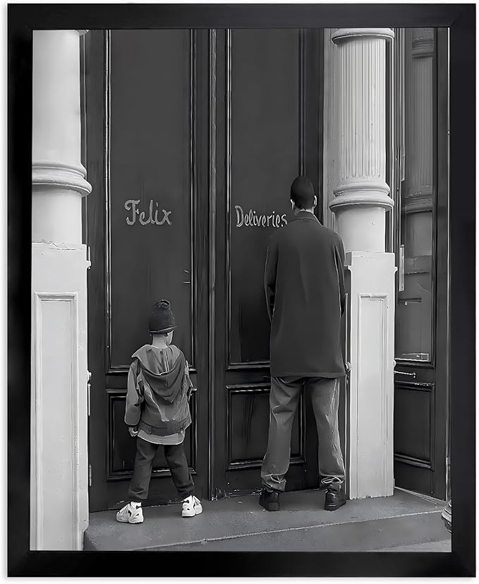 Funny Bathroom Decor Black and White Framed Wall Art, Retro Comedy Movie by TWNSWALLART