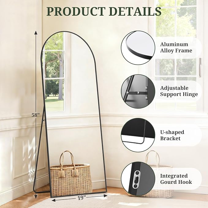 Mirror Full Length 58"x19" Full Body Floor Mirror - Image 4