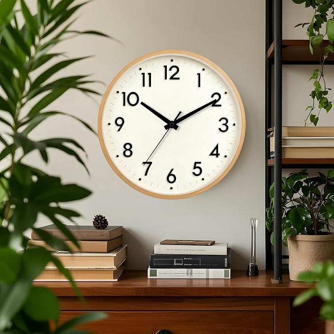 Mosewa Wall Clock 8 Inch, Battery Operated Silent Non-Ticking Modern Analog - Image 2