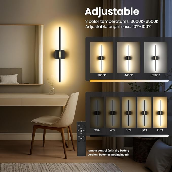 Battery Operated Wall Sconces Set of Two, 10000mAh Rechargeable Wall Lights - Image 5