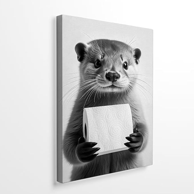 DIHSIEG Inspirational Canvas Wall Art funny bathroom wall art Print Poster by DIHSIEG