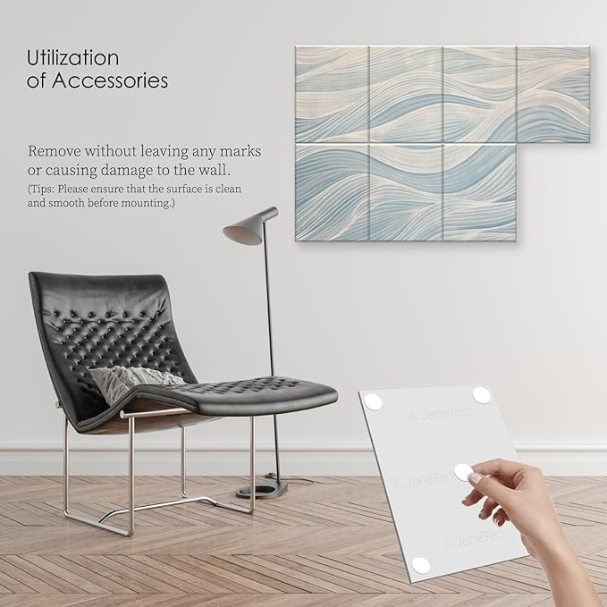 JaneTech 8-Pack Art Acoustic Panels Sound Absorbing Panels, 48x32 Inch - Image 6