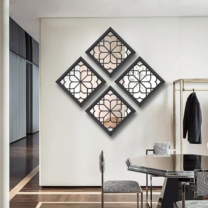 Wocred 2 PCS Square Wall Mirror, Gorgeous Rustic Farmhouse Accent Mirror - Image 5