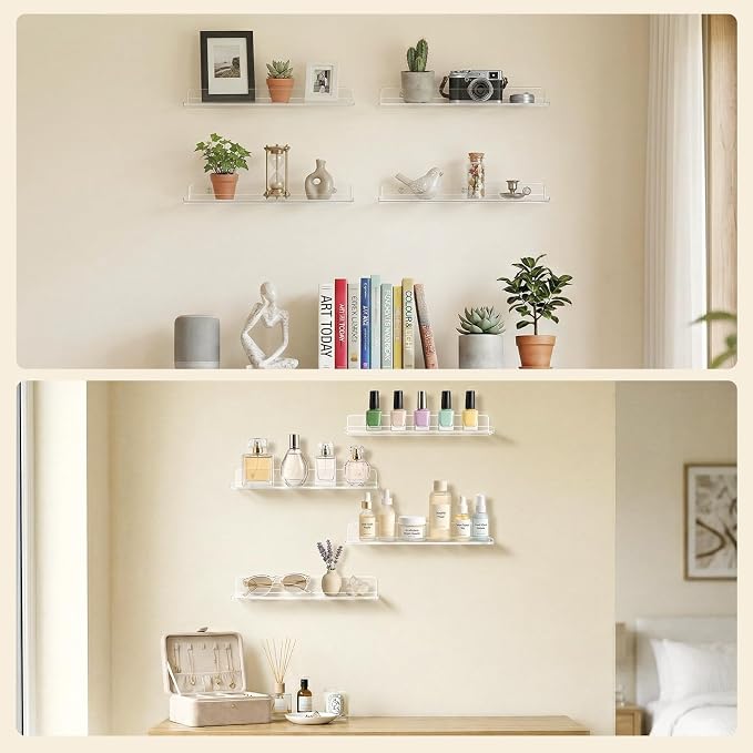 Lifewit Floating Shelves for Bathroom, Acrylic Wall Organizer for Perfume - Image 7