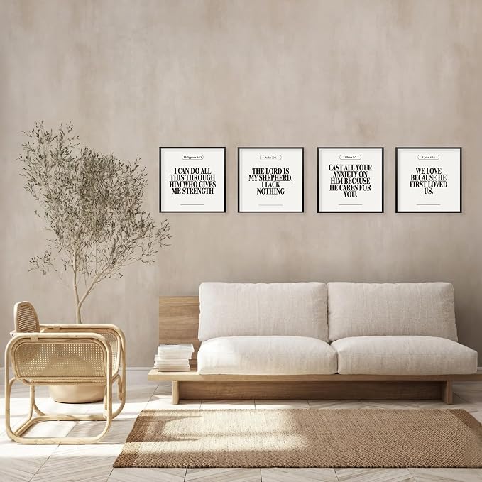 Locomiss Black and White Christian Wall Art Decor Posters, Modern Bible Verse - Image 4
