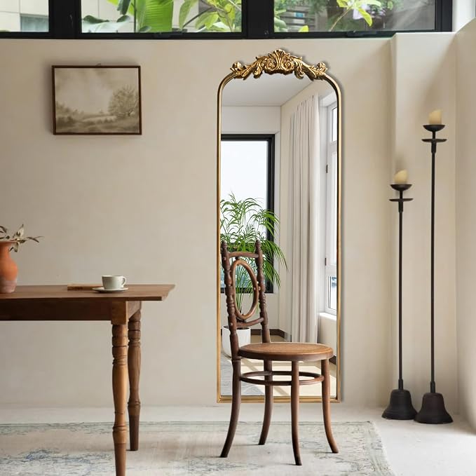 HQiJun Full Length Wall Mirror Decorative Full Body Mirrors Traditional Antique - Image 2