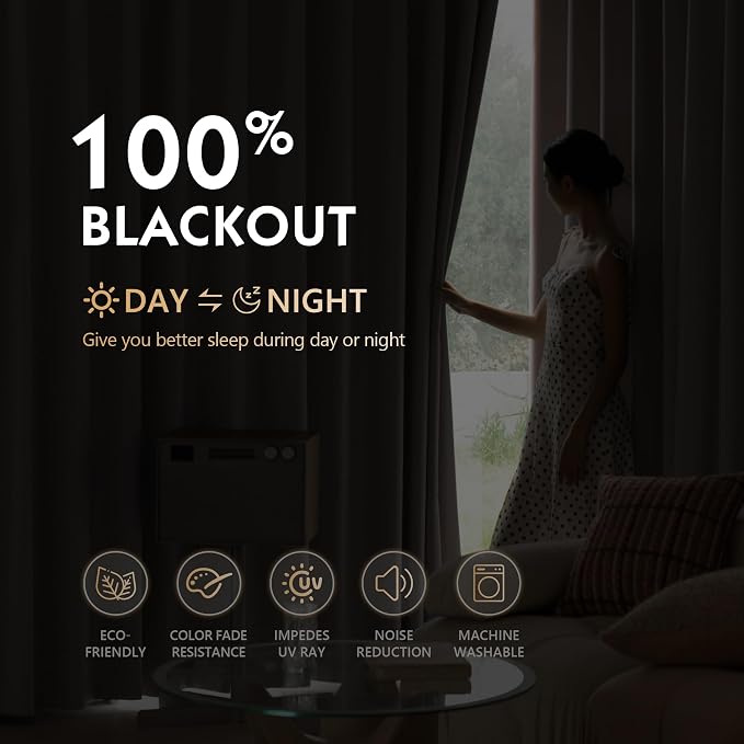 FMFUNCTEX 100% Blackout Curtains - Image 4