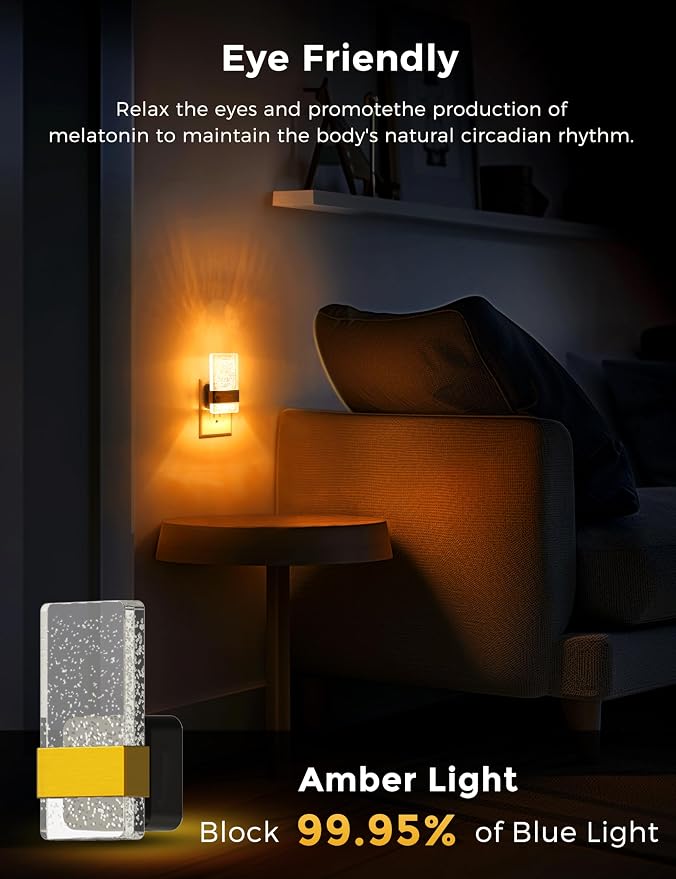L LOHAS LED Night Light, Amber Night Lights Plug Into Wall, Dusk to Dawn Sensor - Image 4