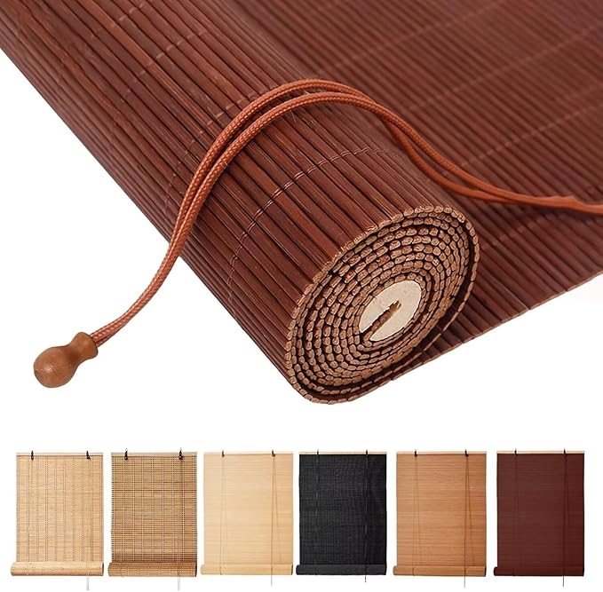 Bamboo Blinds, Custom Sizes Roller Shades by BAYUE