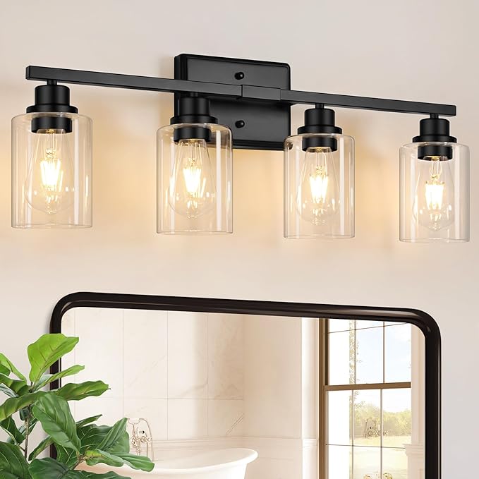 Unicozin Modern Bathroom Light Fixtures, 4 Light Vanity Lights Over Mirror by Unicozin