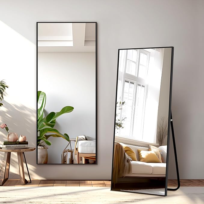 NicBex Full Length Mirror with Stand, Shatter-Proof Glass by NicBex