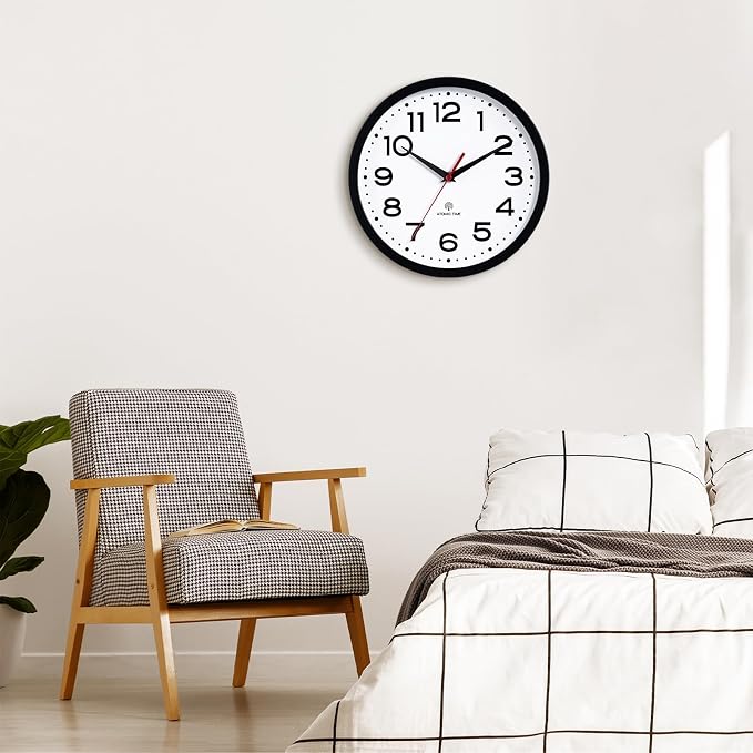 Roymnie Atomic Wall Clock 12 Inch, Modern Clock Battery Operated Classic Analog - Image 6