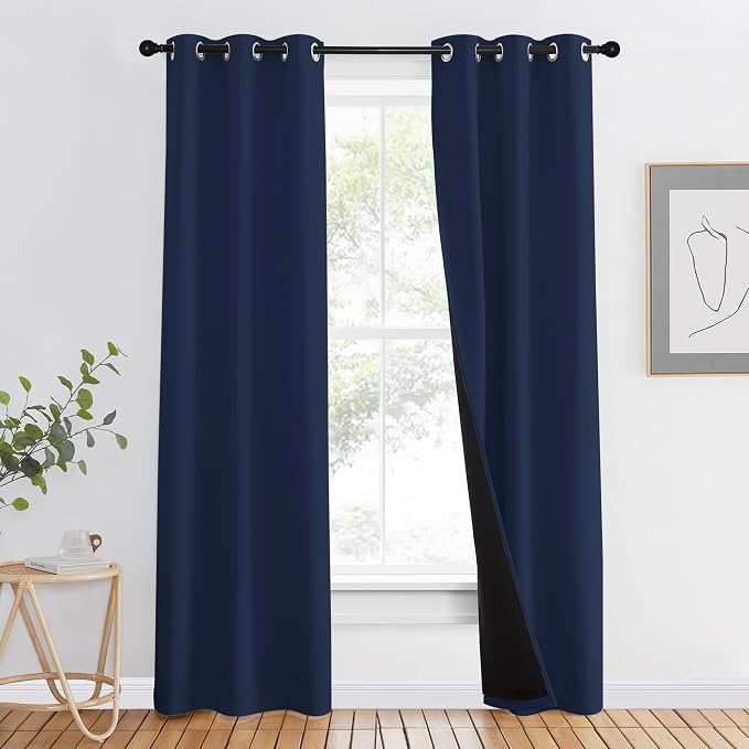 NICETOWN 100% Blackout Curtain Set, Thermal Insulated & Energy Efficiency by NICETOWN