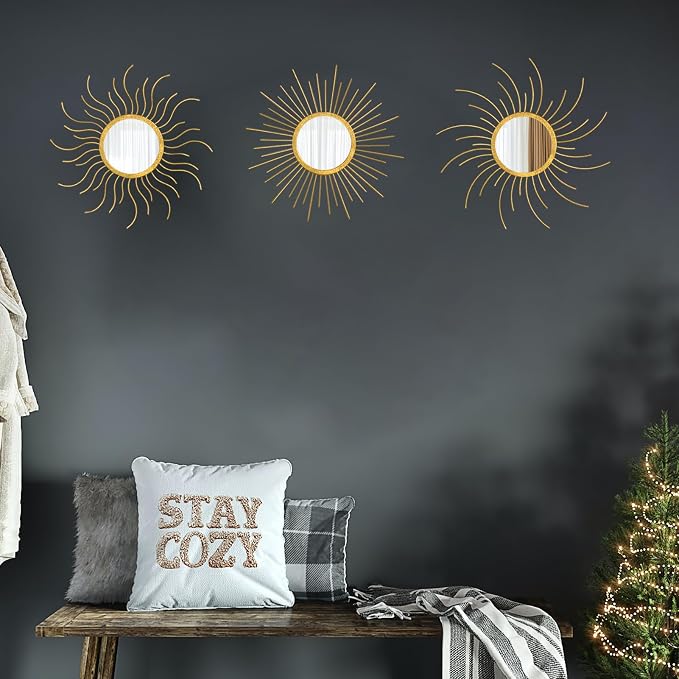 Mirror Decor Sunburst Mirrors Metal Sun Mirror Wall Decor Wall Mirror Home - Image 2