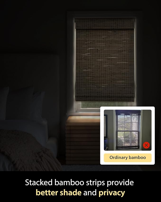 UNISHADES Cordless Bamboo Roman Shades - Image 5