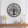 Micasso Wall Clocks Battery Operated: 18Inch Farmhouse Tree of Life Metal by Micasso