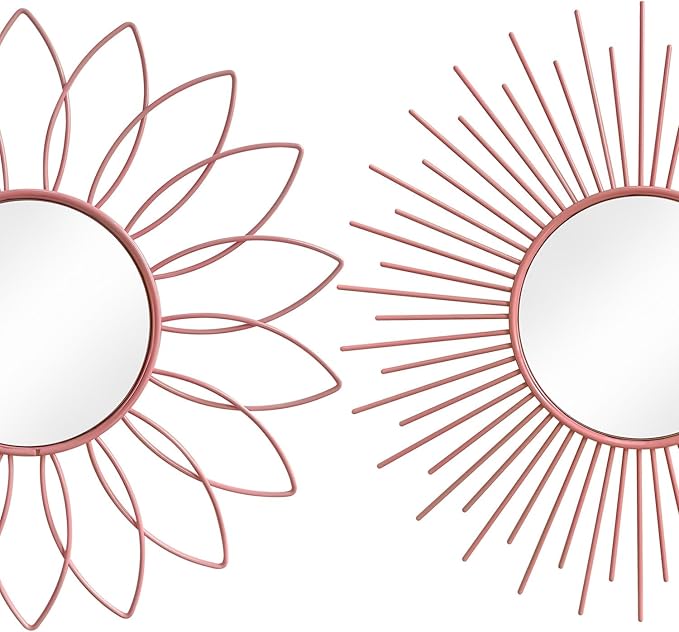3 Pack Metal Mirrors for Wall Sunburst Wall Mirrors Home Décor Decorative - Image 2