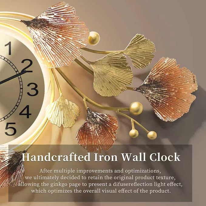 Modern 35''x20'' Metal Wall Clock Featuring a Silent Movement and Creative - Image 5