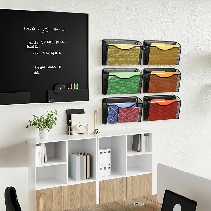 MINDEPOT Magnetic Wall File Organizer, Hanging Wall Mounted File Folder Binder - Image 7