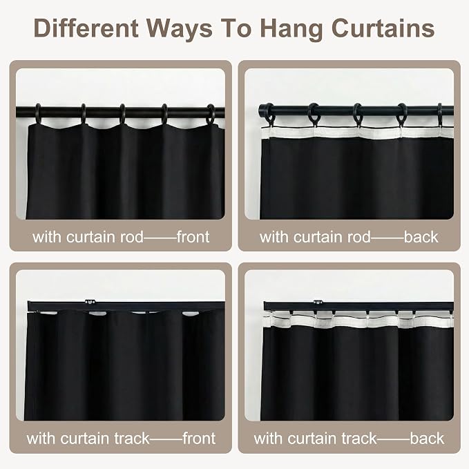 hoeflife Blackout Curtains for Bedroom Room Darkening Curtains for Living Room - Image 4