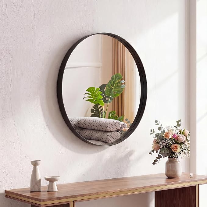 DUMOS 20-Inch Round Wall Mirror, Bathroom Wall Circle Mirror by DumosLifestyle