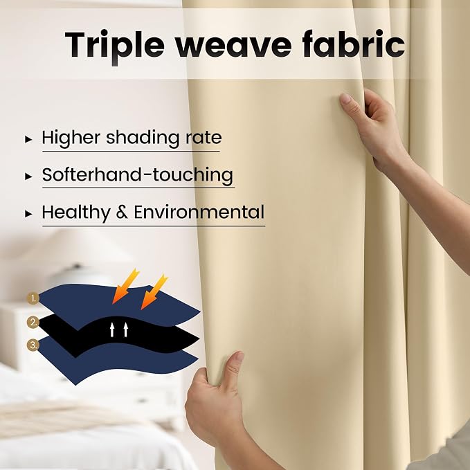 Blackout Room Divider Curtains, Back Tab Privacy Noise Reduction Theater Curtain - Image 4