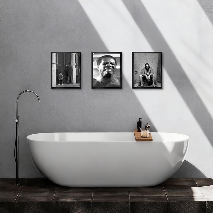 Funny Bathroom Decor Black and White Framed Wall Art, Retro Comedy Movie - Image 8