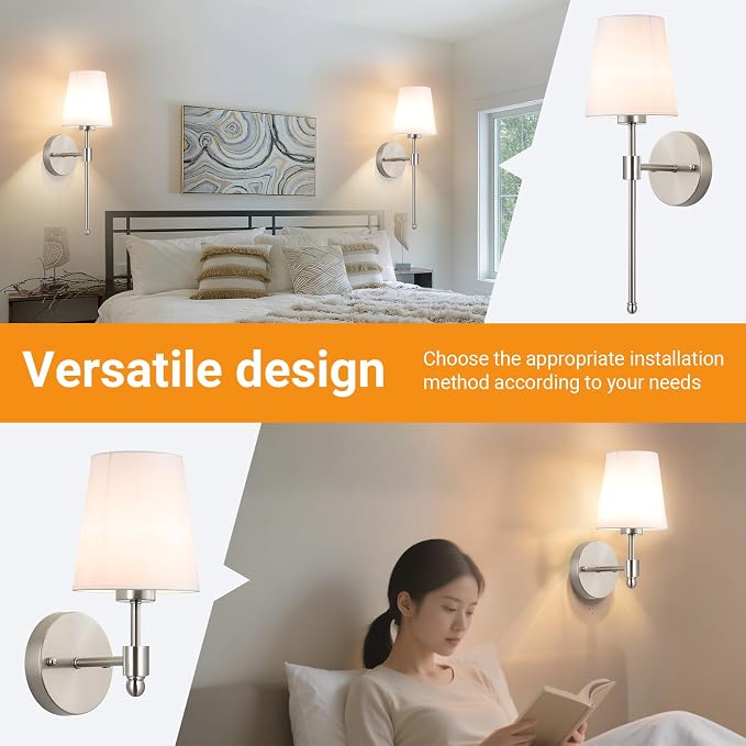 Battery Operated Wall Sconces Set Of 2, Wireless Battery Wall Light - Image 8