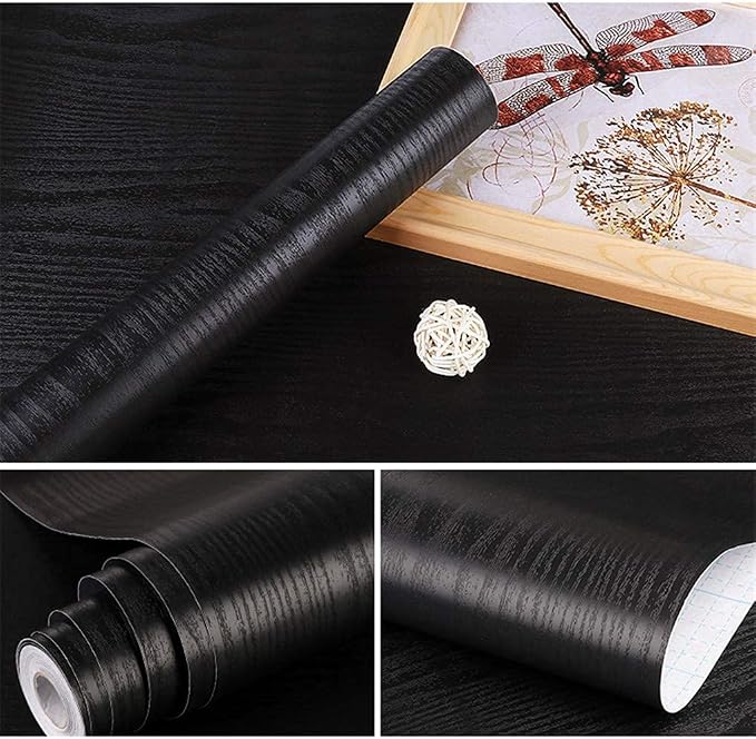 practicalWs Black Wood Contact Paper 17.7'' x 393.7'' Peel and Stick Wood - Image 6