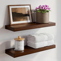 Homeforia Walnut 18 inch Floating Shelf, High End Solid Real Wood 18inch by Homeforia
