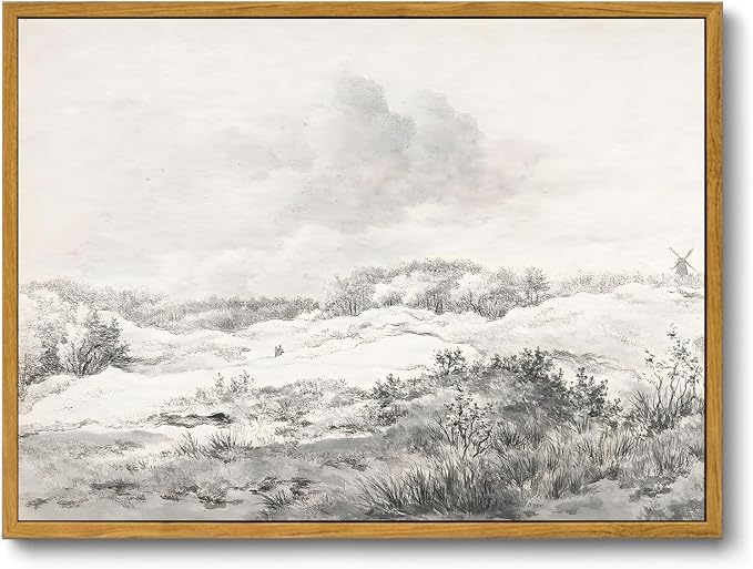 OIQArtOIQ Vintage Landscape Canvas Wall Art Framed Natural Scenery Painting by OIQArtOIQ