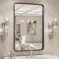 LOAAO 24X30 Inch Black Metal Framed Bathroom Mirror by LOAAO