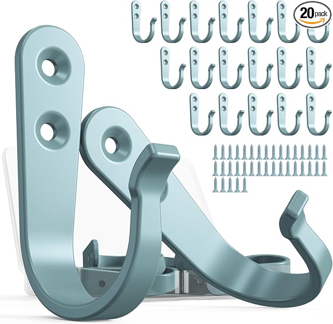 BREYDROK 20PCS Heavy Duty Metal Wall Hooks, Coat Hooks by BREYDROK
