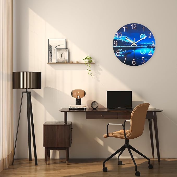 Large Wall Clocks for Living Room Decor Glass 20 Inch Analog Wall Clocks - Image 2