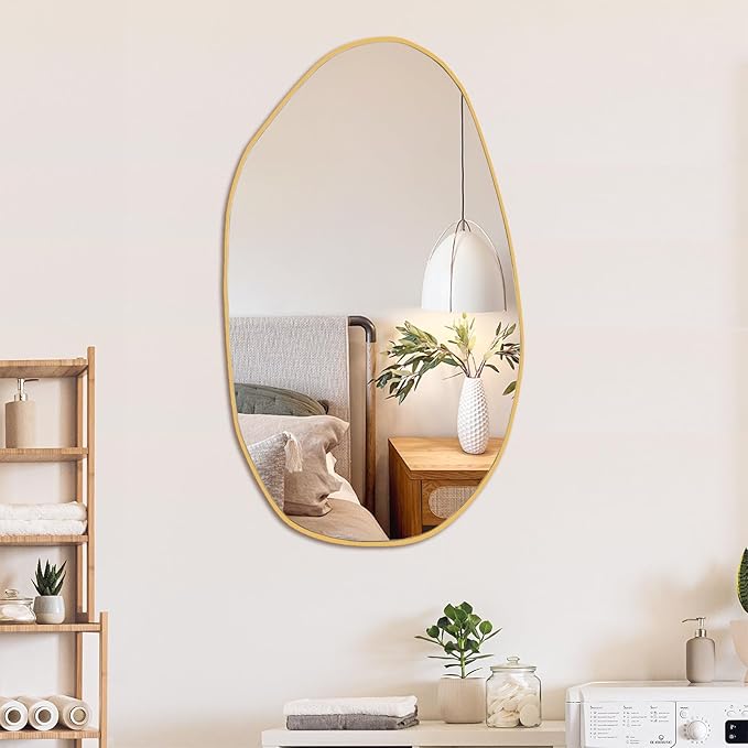 BOMINICA Irregular Wall Mirror Asymmetrical Mirror, Decorative Wall Mirror by BOMINICA