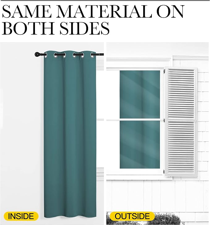 NICETOWN Short Kitchen Blackout Curtains, Thermal Insulated Solid Grommet - Image 6