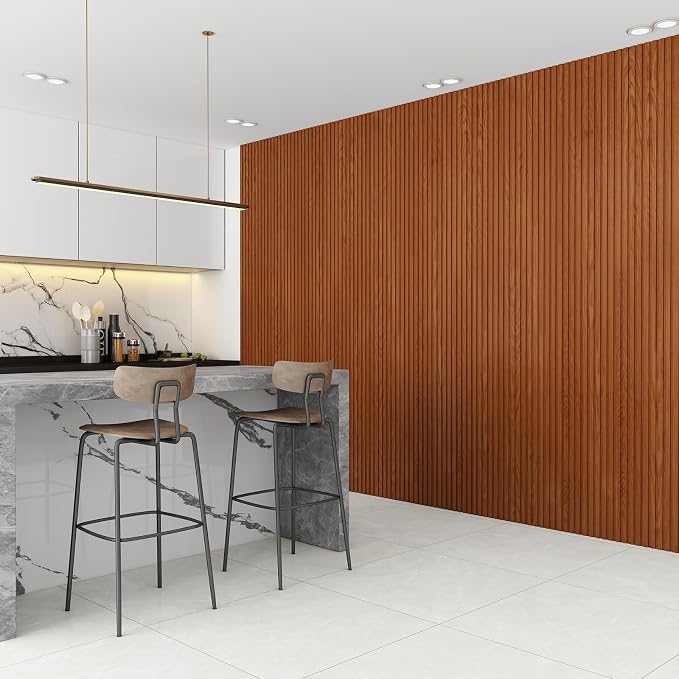 8-Pack WPC Wall Panels 108’’ x 6.3’’ 3D Slat Wall Panel Acoustic Wall Paneling - Image 4