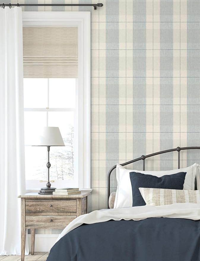 NextWall Lenox Hill Plaid Peel and Stick Wallpaper - Image 2