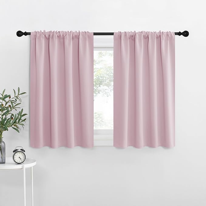 NICETOWN RV Blackout Curtains for Camper Windows, Baby Pink, Short Blackout by NICETOWN