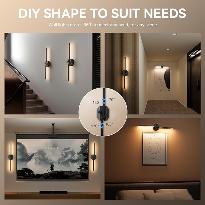 Battery Operated Wall Sconce Set of Two, USB Rechargeable Wall Sconce - Image 5