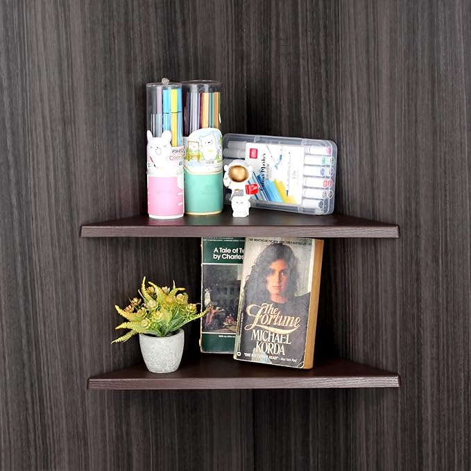 evron Corner Mounting Shelf Set of 2 – Easy to Install Floating Wall Shelves - Image 2