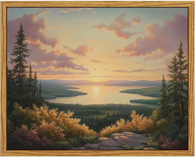 InSimSea Framed Canvas Wall Art, Vintage National Park Art by InSimSeaArt
