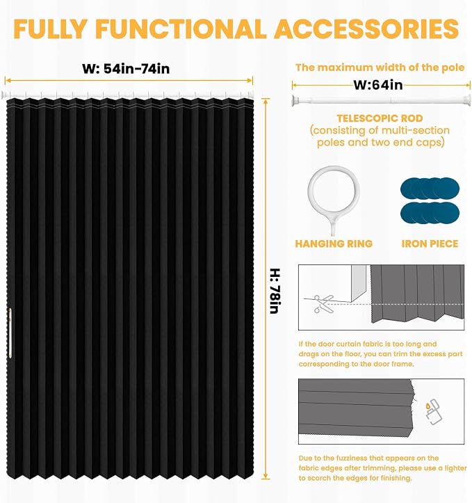 AJAZZ Blackout Sliding Door Curtains - Image 4