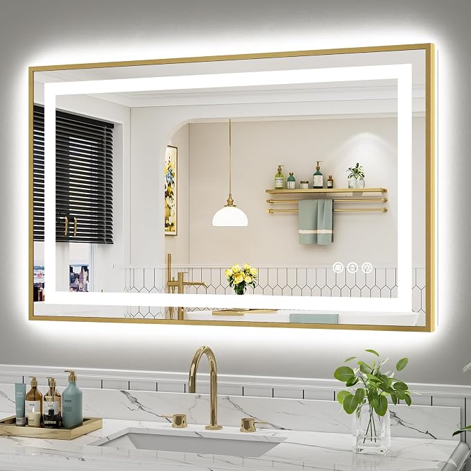 48x30 Inch LED Bathroom Mirror by Briivuemodernmirrors