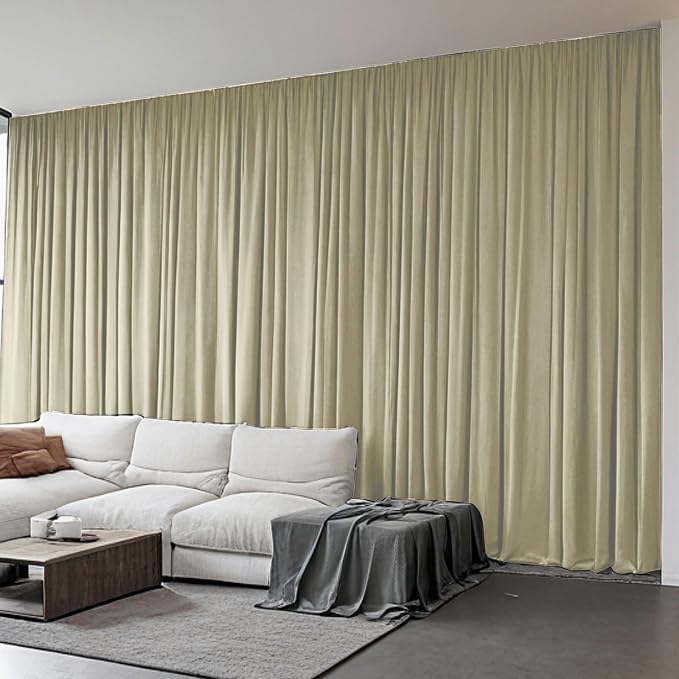 Extra Wide blackout Curtains Soundproof Room Separator by Grichril