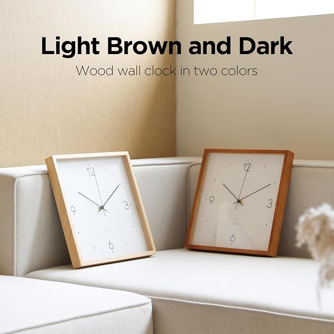 mooas Wooden Frame Flatwood Wall Clock - Image 7