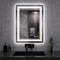 LED Mirror, 20x28 Inch Gradient Front and Backlit LED Bathroom Mirror, 3 Colors by VanPokins-GlobalHighEndLEDBathroomMirrorBrand