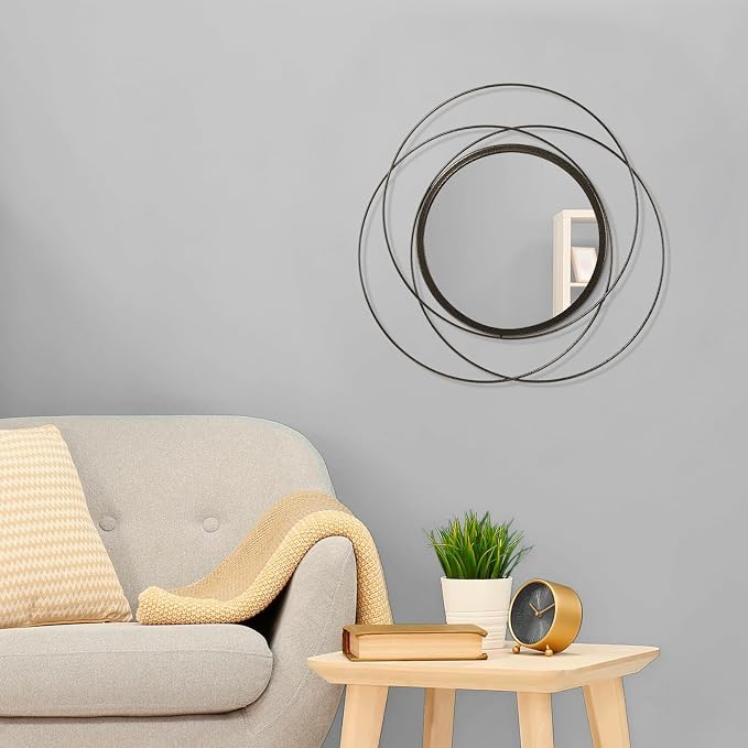 Circle Mirror Wall Decorative Metal Mirror Art Small Round Wall-Mounted Mirror - Image 3