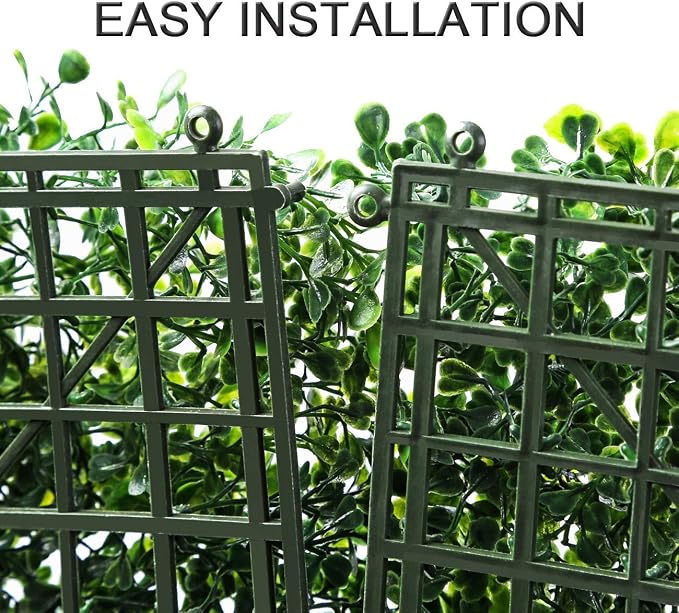 Sunnyglade 12 Pieces 10“x10“ Artificial Boxwood Panels Topiary Hedge Plant - Image 2