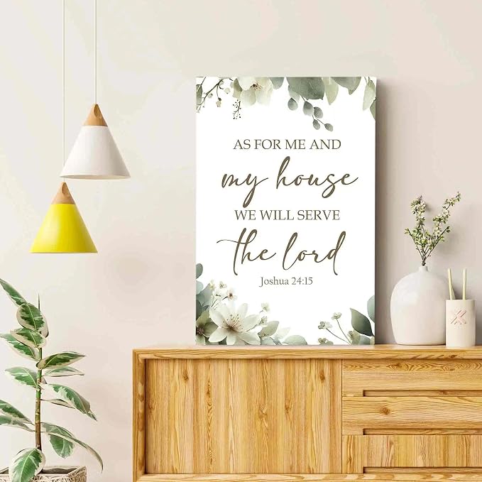 HIWX Christian Wall Decor, as for Me and My House Bible Verses Sage Green - Image 2
